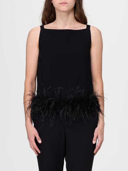 Top Liu Jo in crêpe con piume