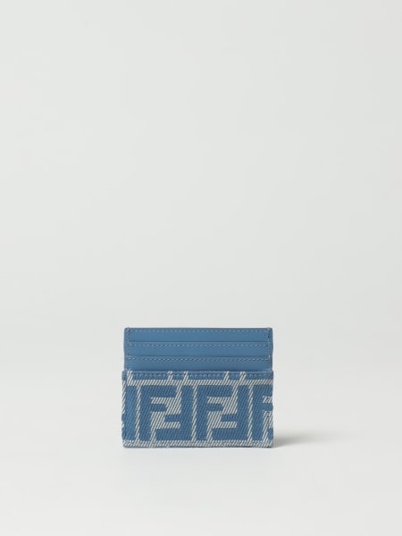 Portacarte di credito Baguette Fendi in canvas jacquard e pelle >