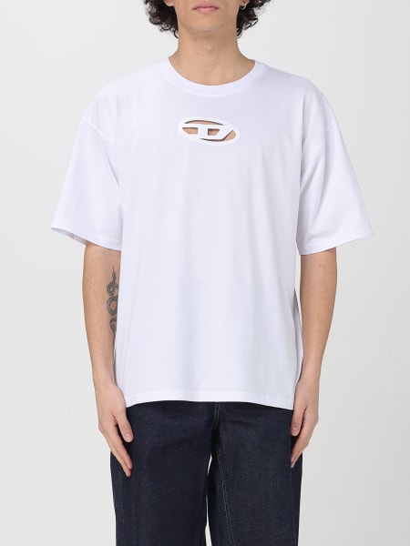 Tシャツ・カットソー DIESEL Men T-shirt White A15180ONIAX 100 DIESEL: T-shirt men - White | Diesel t-shirt A15180ONIAX