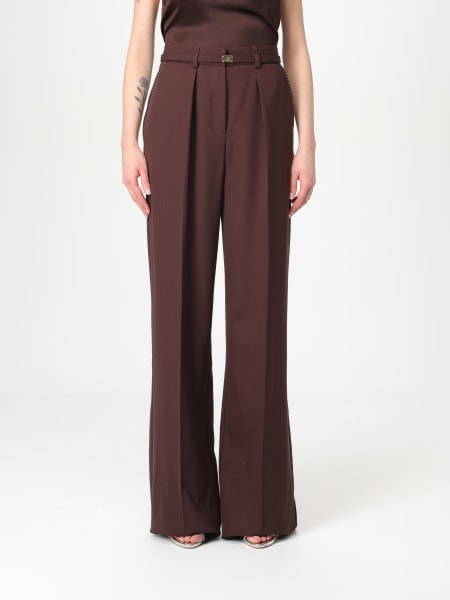 パンツ ELISABETTA FRANCHI Woman Pants Brown PA067 644 Elisabetta Franchi Pants for Women SS25 | GIGLIO.COM