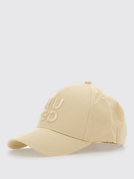 Cappello Hugo in cotone con logo ricamato >