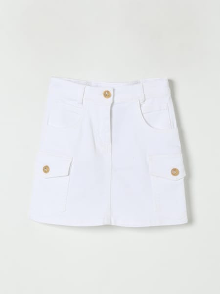 Gonna in cotone con tasche a toppa Balmain