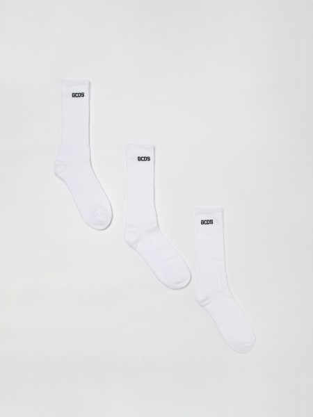Set 3 paia di calze GCDS in cotone stretch con logo jacquard >