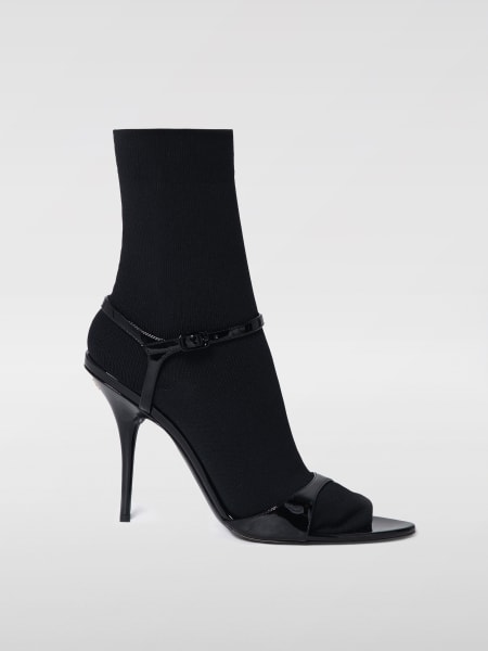 Balenciaga: Sandalo Avenue Sock Balenciaga in pelle verniciata e maglia stretch
