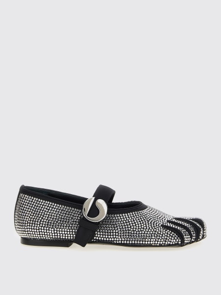 Coperni: Ballerina Five Toe Coperni in tessuto con strass all over