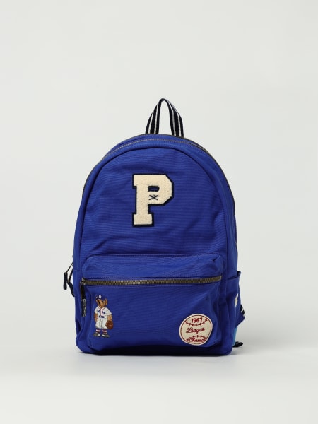 Zaino in cotone con patch Polo Ralph Lauren