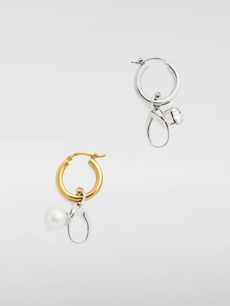 Mm6 Maison Margiela: Orecchini MM6 Maison Margiela in ottone con strass e perle sintetiche