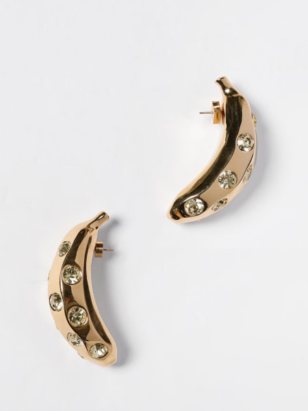 Jacquemus: Orecchini Les Boucles Bananes Jacquemus in ottone con strass incastonati