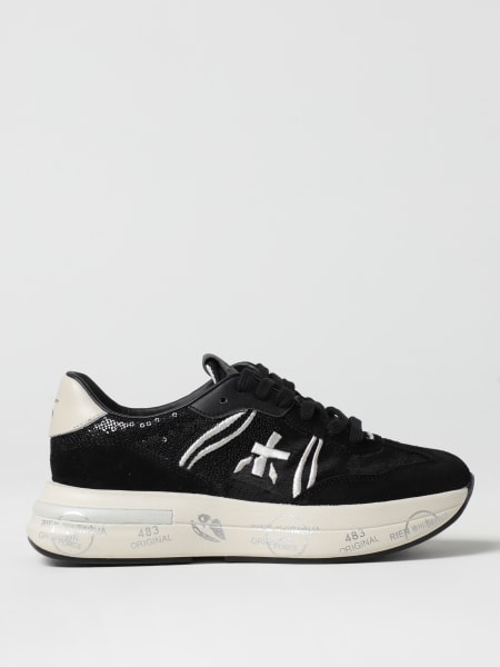 Premiata: Sneakers Cassie Premiata in camoscio e nylon con paillettes