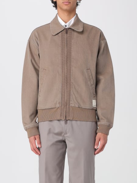 【EMPORIO ARMANI】NO COLLAR JACKET 281T 90's] OLD EMPORIO ArMANI Stand Collar Leather Jacket Size.48