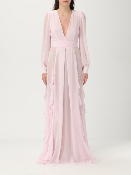 ELISABETTA FRANCHI ロングスリーブドレス ピンク レディース