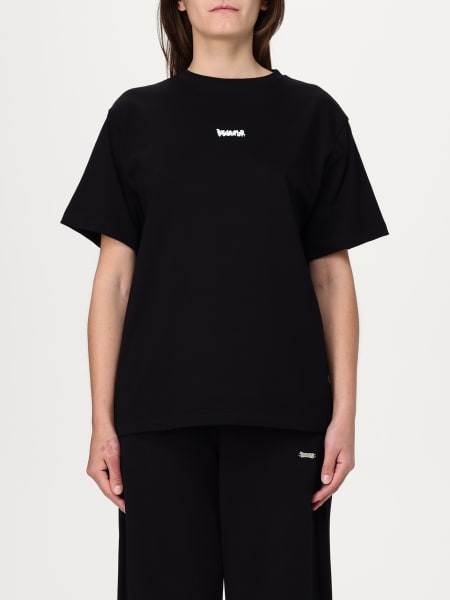 DISCLAIMER 売れ筋商品|||ディスクレイマー Tシャツ トップス レディース Tops Grey スクエアネックレースアップリブtシャツトップスレディース 長袖