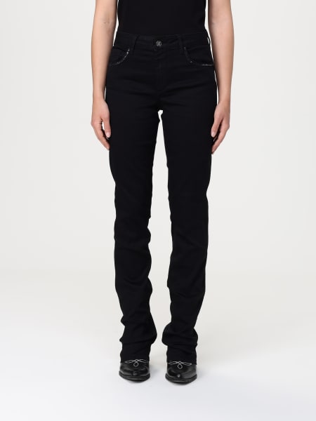 デニム・ジーパン LIU JO Woman Jeans Black UA5254D4811 88268 Slim fit jeans with rhinestones colour black denim | Liu Jo