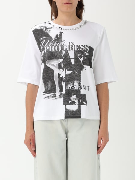 Actitude Twinset: T-shirt Twinset - Actitude in cotone con stampa grafica