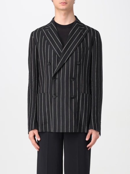 Tagliatore: Blazer doppiopetto Tagliatore in misto lino con stampa gessata