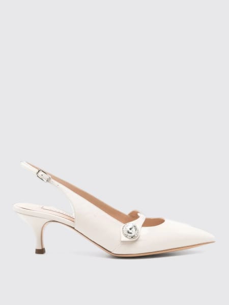 Slingback Julia Casadei in vernice con bottone gioiello >