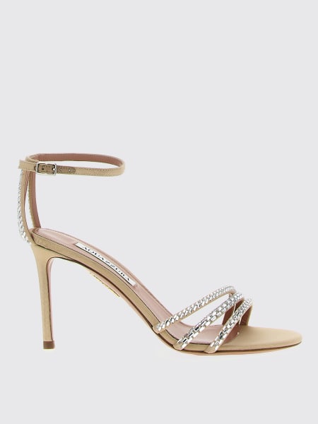 Aquazzura: Sandalo Milagros Aquazzura in viscosa con strass baguette