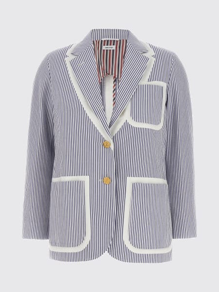 Blazer monopetto Thom Browne in cotone a righe