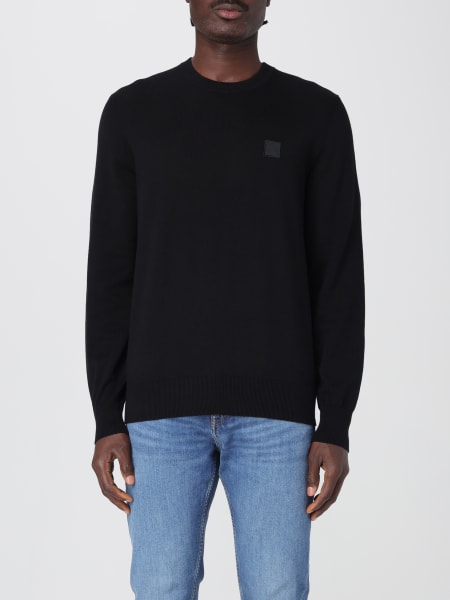Boss: Maglia a girocollo con logo Boss in cotone e cashmere