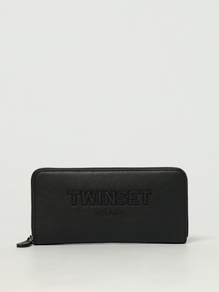Twinset: Portafoglio Twinset in pelle sintetica con logo ricamato