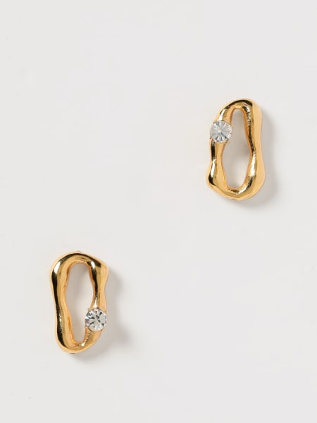 Forte Forte: Orecchini Forte Forte in ottone placcato oro con strass incastonato