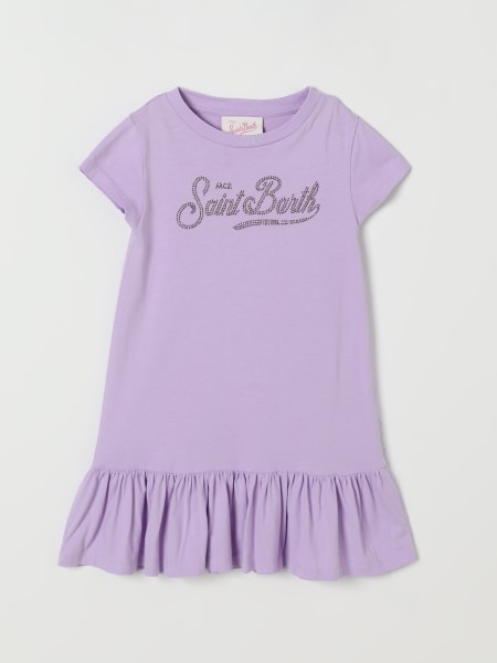 Abito in cotone con logo di strass Mc2 Saint Barth