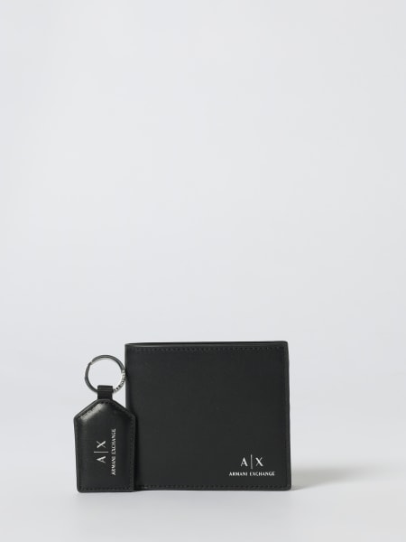 Set portafoglio + portachiavi Armani Exchange in pelle