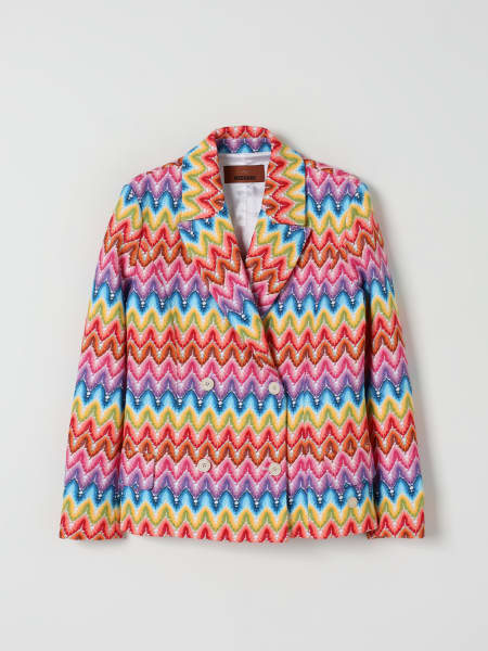 Missoni: Blazer a doppiopetto a zig zag multicolor Missoni