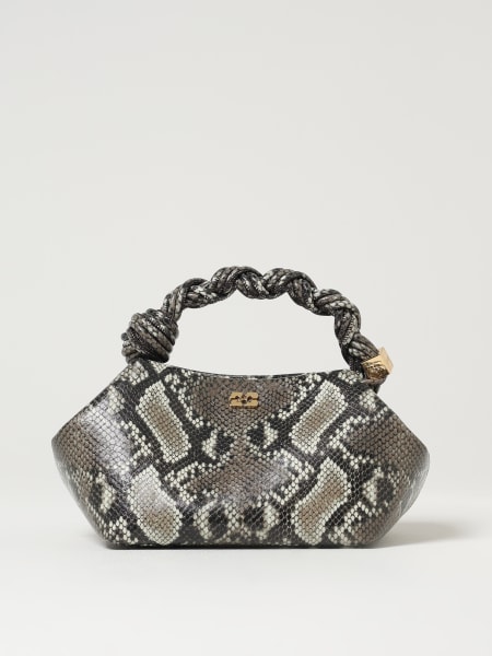 Borsa a mano Bou in pelle stampa pitone Ganni