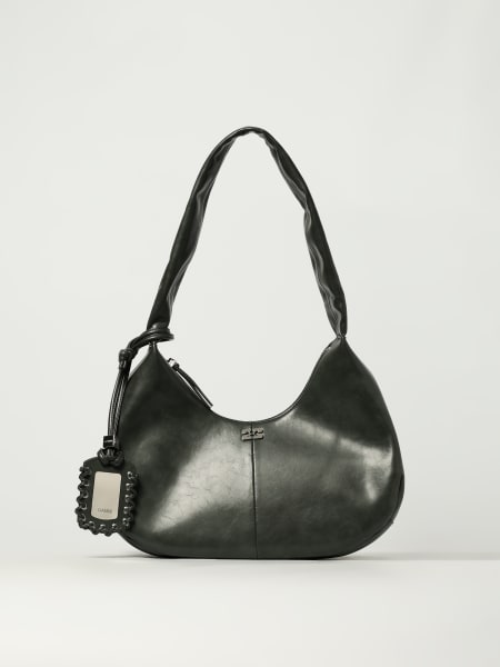 ショルダーバッグ・ポシェット GANNI Woman Crossbody bags Grey A6865 067 Steal Grey Medium Hobo Bag | GANNI US