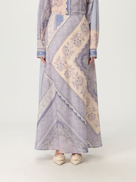 Gonna Zimmermann in lino con stampa floreale