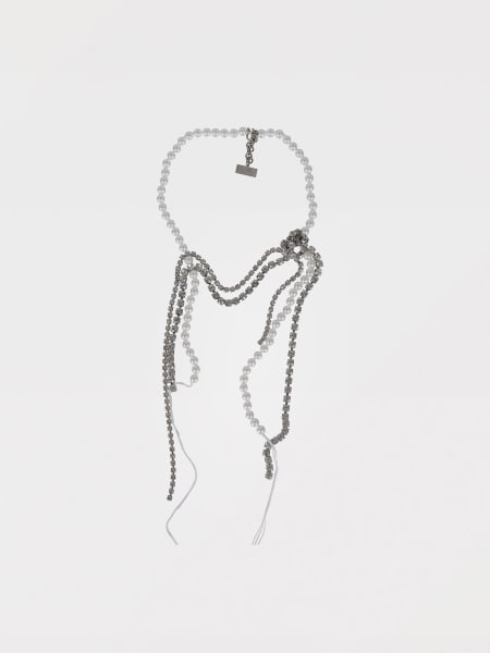 Collana MM6 Maison Margiela in ottone con strass e perle sintetiche