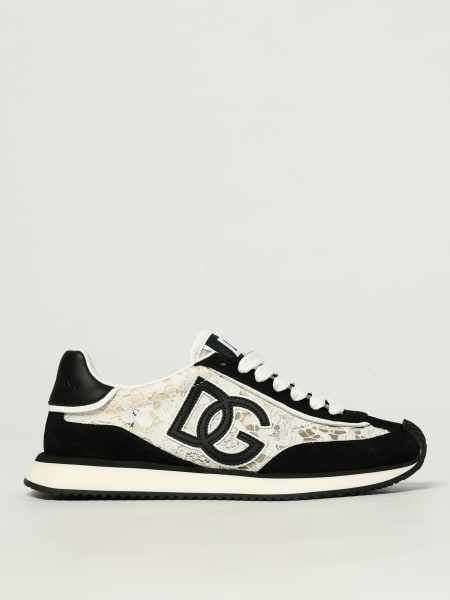 Sneakers DG Cushion Dolce & Gabbana in camoscio e pizzo
