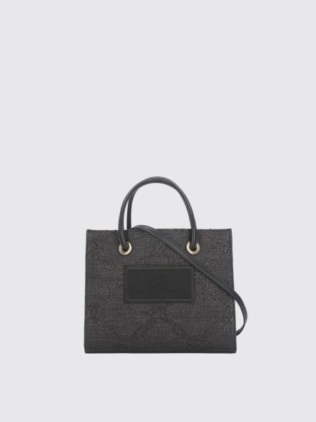 Borsa Elisabetta Franchi in rafia con logo jacquard