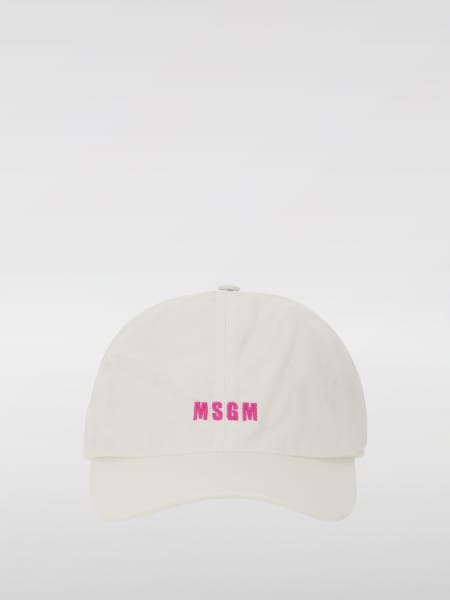 Cappello MSGM in cotone con logo ricamato >