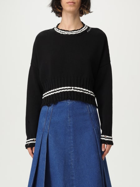 Maglia a girocollo in cotone con logo Marni