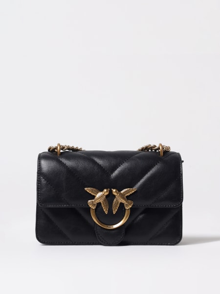 Pinko: Borsa a tracolla piccola Love Bag in pelle effetto used Pinko