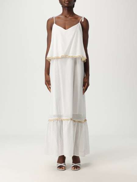 ワンピース SIMONA CORSELLINI Women Long Skirts A24CPAB02801 0652 Grey SPACE SIMONA CORSELLINI One-piece long dress in pleated