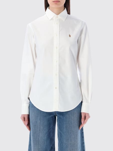 Camicia in cotone con logo ricamato Polo Ralph Lauren