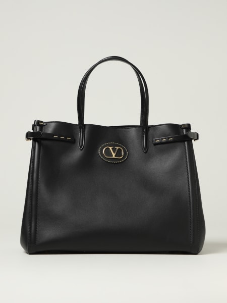 ハンドバッグ Valentino Garavani Borsa Tote Piccola Nera In Pelle Con Logo Valentino Garavani Borsa Tote Piccola Nera In Pelle Con Logo