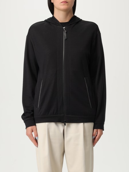 Felpa con cappuccio in cotone e seta Brunello Cucinelli