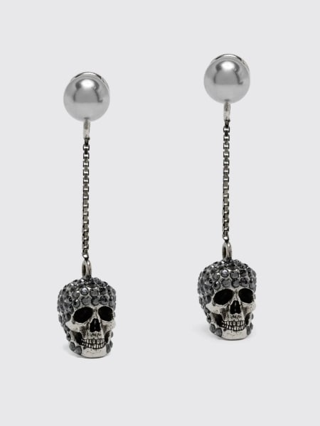 Alexander McQueen: Orecchini Skull Alexander McQueen in ottone con strass incastonati