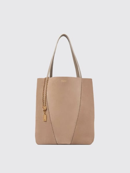 Borsa Tote Spin Chloé in camoscio
