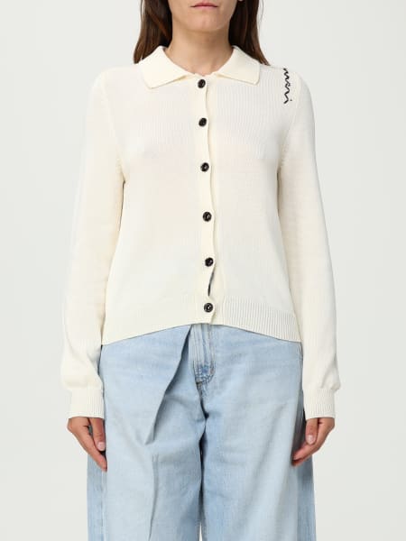 Cardigan a polo in maglia di cotone Marni