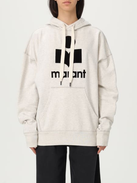 Felpa con cappuccio in misto cotone con logo Isabel Marant Etoile