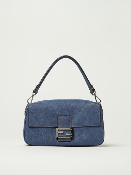 Borsa Baguette Fendi in Cuoio Romano effetto denim