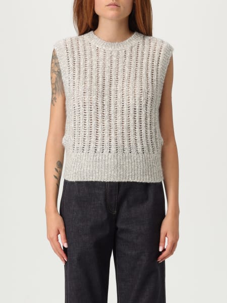 Gilet Brunello Cucinelli in maglia con paillettes ricamate