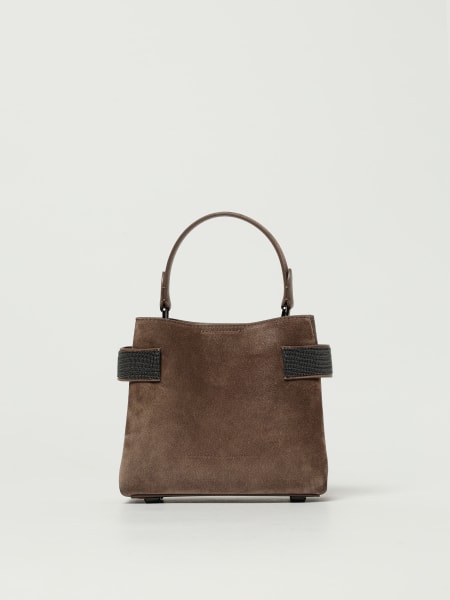 Borsa Brunello Cucinelli in camoscio con monile