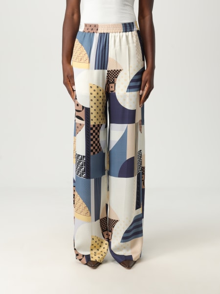 Pantalone Fendi in seta con stampa