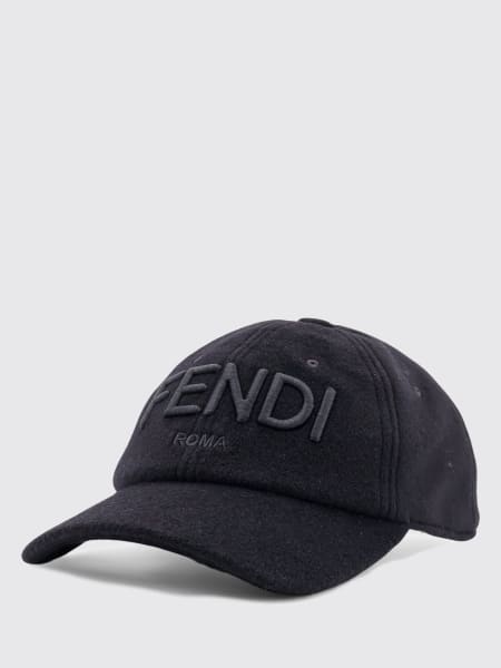 Cappello da baseball in lina e cashmere Fendi
